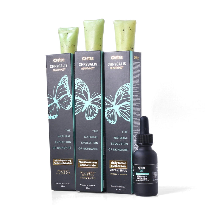 Beauty Refill Bundle - 15% L Ascorbic acid Vitamin C Serum, Super Concentrated Facial cleanser, Ultra Facial Moisturizer,SPF30 Sunscreen