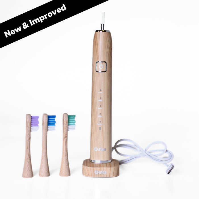 Electric Toothbrush with Replaceable Bamboo Head