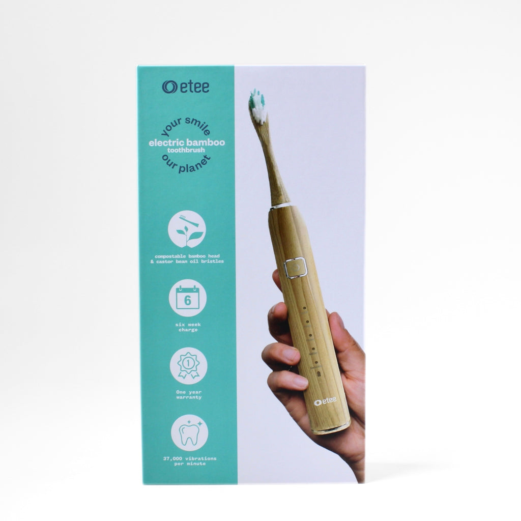 Electric Toothbrush with Replaceable Bamboo Head