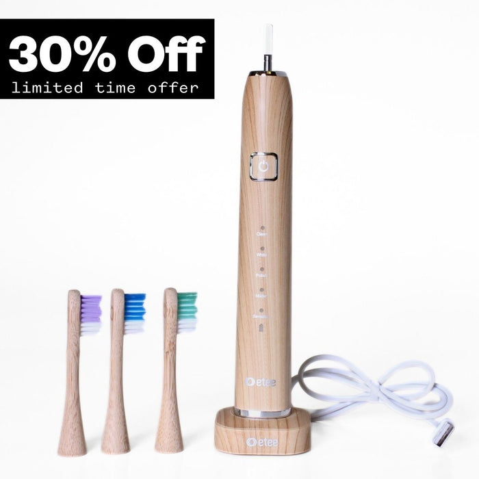 Electric Toothbrush with Replaceable Bamboo Head