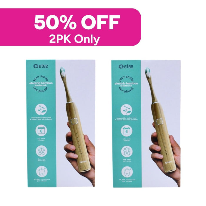 Electric Toothbrush with Replaceable Bamboo Head