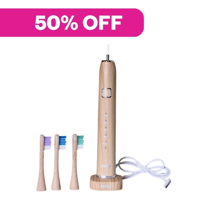 Electric Toothbrush with Replaceable Bamboo Head
